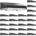 NIORSUN Solar Fence Lights,24 Pack Deck Light,Led Lights Warm White Outdoor Wall Lights,IP45 Solar Powered Light Waterproof for Backyard/Pool/Railing/Patio/Porch/Step/Outside/Garden (Black) by NIORSUN