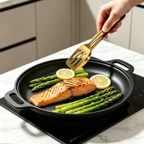 Cast Iron Pizza Pan, Steak Skillet with Handles for Oven, Grill, Stovetop, or Campfire (11 inch) - Image 3