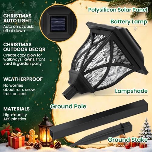GIGALUMI Solar Christmas Lights Outdoor Decor, Multicolor Pathway Lights - Image 3