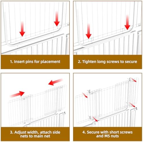 16.9" Cat Gate Height Extension, Adjustable Width 27-50.4", Top Extension Piece for Extra Tall Pet Gates, Prevents Pets Jumping Over, Dog Gate Accessory, White - Image 3