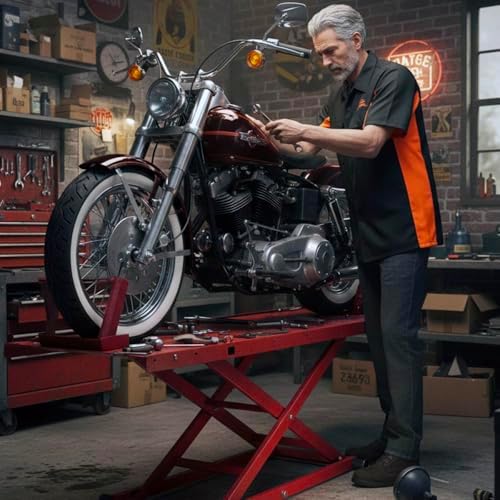 Biker Clothing Co. Mens Mdm11676 Men’s Black and Orange Short Sleeve Mechanic Shirt - Image 4