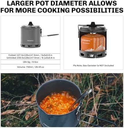 Fire-Maple Petrel G2 Ultralight Camping Pot, Foldable Handle, 750ml - Image 2