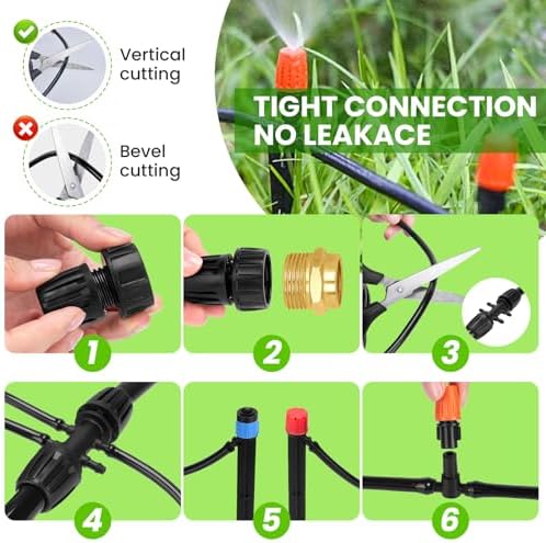 240FT Drip Irrigation System with 1/2'' 1/4'' Tubing Hose - Image 6