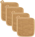 RITZ Terry Potholder & Hot Pad: Unparalleled Heat Resistant, Durable 100% Cotton – Ergonomically Designed for Optimal Grip – Easy-Care Machine Washable – 4-Pack, Straw by RITZ