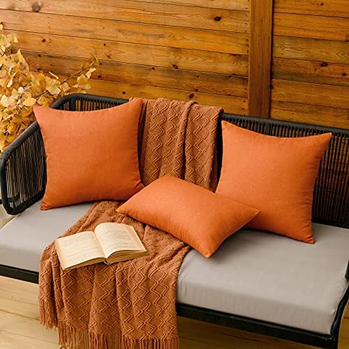 MIULEE Decorative Outdoor Pillow Covers Fall Euro 22x22 Orange - Image 5