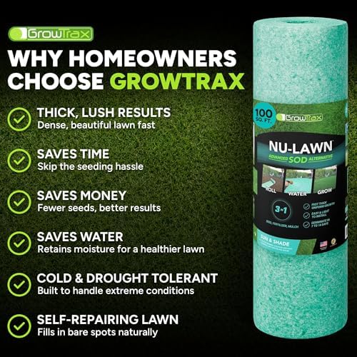 Growtrax Biodegradable Grass Seed Mat - 100 Sq Ft Year Round Green - Image 6