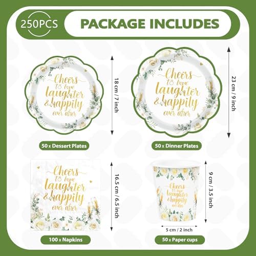 250Pcs Eucalyptus Leaves Bridal Shower Party Supplies Serves 50 - Image 3
