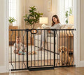 29.1-57.5 Inch Baby Gates Extra Wide with Door for Stairs Doorways by HOOOEN