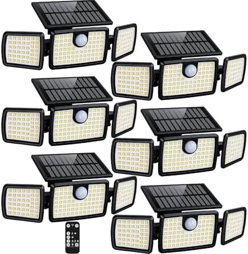 MIHANI Solar Lights Outdoor, Quick Charge Solar Motion Deck Lights Outdoor for Deck with High Brightness, Larger Built-in Tempered Glass Panel, Sensitive PIR Motion Inductor (Remote 6 Pack) by MIHANI