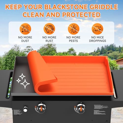 Silicone Griddle Mat Cover for Blackstone - 28 Inch Full-Edge Coverage Magnetic Silicone Grill Cover, Heavy Duty Food Grade Griddle Protective Mat, Keep Your Grill Clean and Rust-Free - Image 4