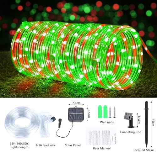 Solar Rope Lights, 2 Packs Total 132ft 400LED Solar String Lights, 8 Modes - Image 3