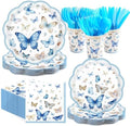 Blue Butterfly Butterflies Scalloped Party Decorations, Serves 24 by Greencian