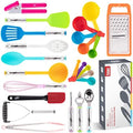 Kitchen Utensils Set, Cooking Utensil Set Kitchen Gadgets, Pots and Pans set Nonstick and Heat Resistant, 24 Pcs Nylon and Stainless Steel, Spatula Set, Apartment Essentials Kitchen Cookware Sets by Kaluns%C2%AE