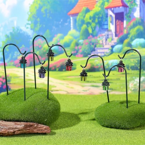 Mini Fairy Garden Light Accessories Outdoor Decor Luminous Lantern Stakes - Image 6