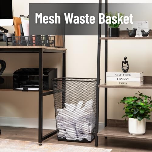 Mind Reader Executive Waste Paper Bins, 10 Gallon, Black, Set of 2 - Image 2