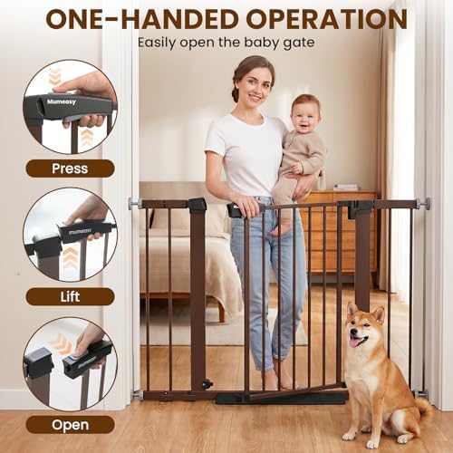 Mumeasy Baby Gate with Door, 26-40" Pressure Mounted Dog Gate for Doorways - Image 3