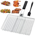 Deep BBQ Grill Basket, Lockable Grilling Basket with Basting Brush by Unknown