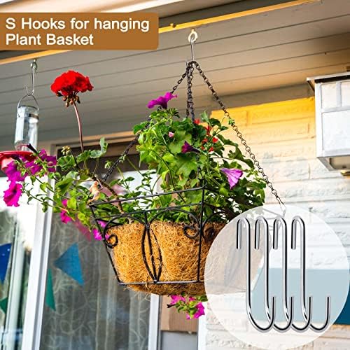 ESFUN 30 Pack Heavy Duty S Hooks Pan Pot Holder Rack Hooks Hanging Hangers S Shaped Hooks for Kitchenware Pots Utensils Clothes Bags Towels Plants -4 Inch - Image 7