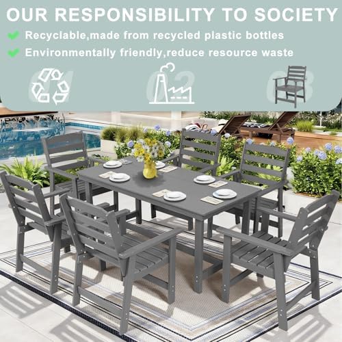 FUNBERRY Outdoor Dining Chairs Set of 2, HDPE Patio Chairs for Outside - Image 4