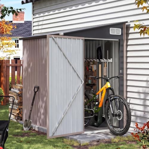 Aoxun 6x8 FT Lean-to Metal Storage Shed,Sloped Roof Outdoor Garden Cabinet - Image 4