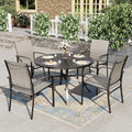 HERA'S HOUSE 5pc Patio Dining Set for 4, 42" Round Metal Table by HERASHOUSE