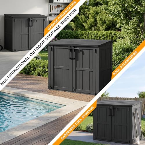 Outdoor Storage Box & Cabinet 36 Cu Ft, Patio Storage Box, Black - Image 6