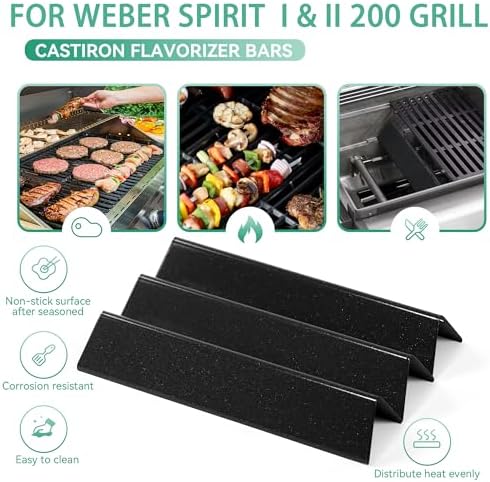 69785 Grill Burner Tubes & 7635 Flavorizer Bars for Weber Spirit I II 200 - Image 4