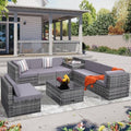 KROFEM 8 Piece Patio Furniture Set, Outdoor Modular Conversation Set by KROFEM