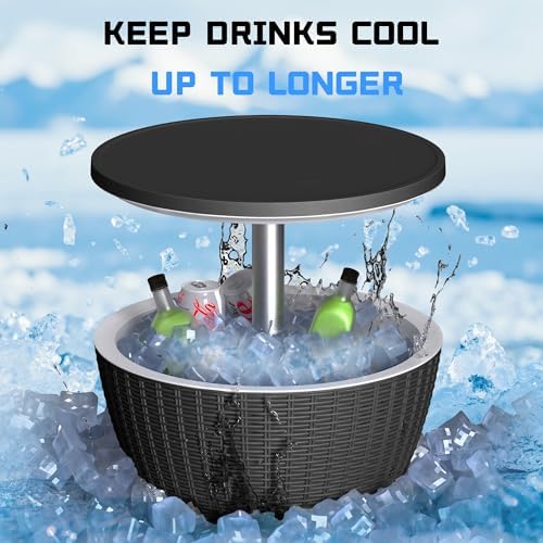 EasyUp Outdoor Cooler Bar Table, 8 Gallon, Black - Image 5