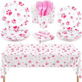 Kochorie 121 Pieces Pink Dog Paw Print Party Supplies Tableware Set by Kochorie