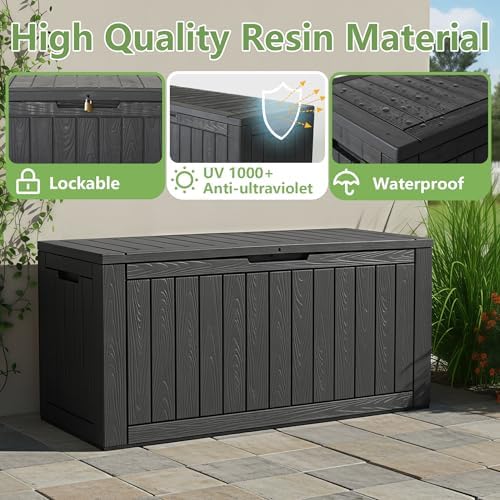 KAMABOKO Outdoor Storage Box, 140 Gallon Deck Box Outdoor Waterproof - Image 3