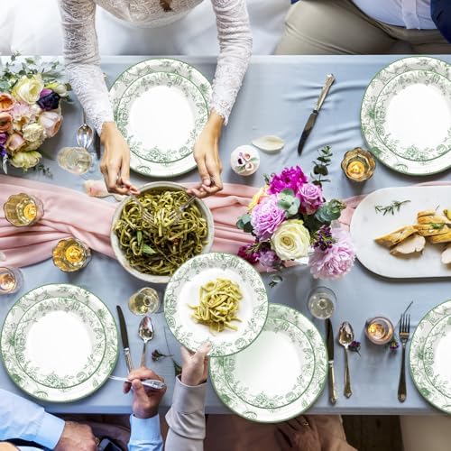 Sage Green Floral Plates and Napkins Party Supplies,Serve 60 Guests - Image 7