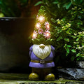 Nacome Solar Gnome Garden Statue - Succulent & 7 LED Lights, Outdoor Decor by Nacome