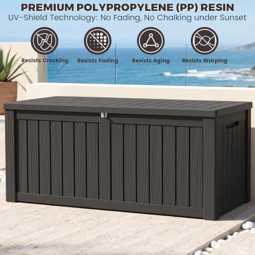 Outdoor Storage Box,150 Gallon Waterproof Deck Box [Upgraded 3.0] - Image 4