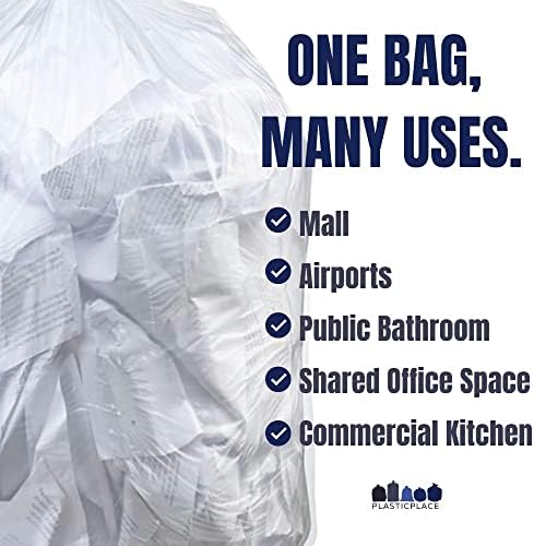 Plasticplace 20-30 Gallon Trash Bags │ 8 Microns │ Clear High Density Garbage Can Liners │ 30" x 37" | 1 Count (Pack of 500) - Image 4
