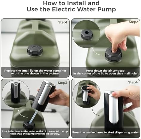 HAIGE 5 Gallon Water Jug with Automatic Touch Control Pump for Outdoors Camping Hiking - Image 6