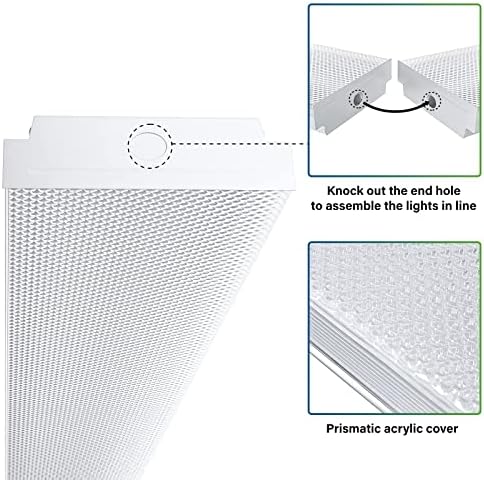 ANTLUX 4FT LED Wraparound 40W Shop Lights for Garage, 4400lm, 6000K, 4 Foot Crystal LED Wrap Light, 48 Inch Integrated Linear Strip Flush Mount Office Workshop Ceiling Lighting Fixture, 4 Pack - Image 2