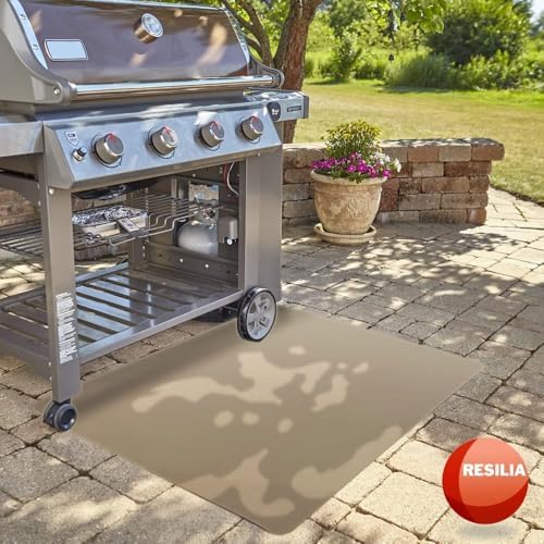 RESILIA Large Under Grill Mat – Heavy Duty, Reusable Outdoor Floor Protector Mats for Deck, Patio, & Garage – 36 Inch x 48 Inch, Beige/Tan Orange Peel, Made in The USA - Image 3