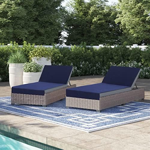 COTTON CRAFT Pool Lounge Chair Cover - 2 Pack - Navy Blue - Image 6