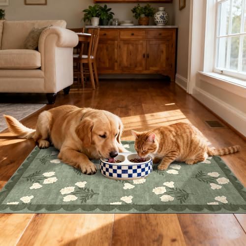 Front Door Mat Outside Entrance - 2x3 Sage Green Floral Entry Rug - Image 6