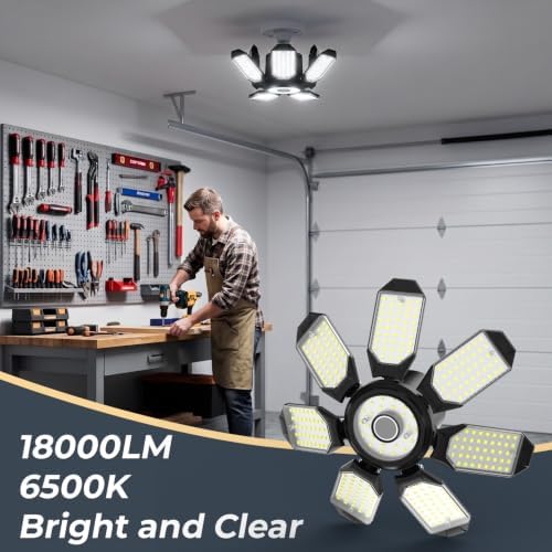 TANBABY 2 Pack Garage Lights, 7+1 Deformable Ceiling Light, 30000LM 6500K - Image 7