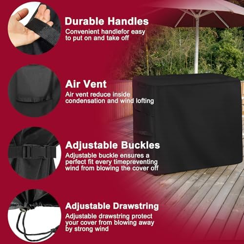 Outdoor Dining Cart Cover for Royal Gourmet Cart Flattop Worktable PC3401S PC3401B, for 40 inch Outdoor Utility Cart, 600D Outdoor Waterproof Weather Resistant Cover - Image 3