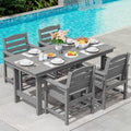 SERWALL 5 Pcs HDPE Patio Dining Set, Outdoor Dining Set for 4, Gray by SERWALL