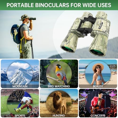 20x50 High Powered Binoculars for Adults, Waterproof Binoculars with Low Light Vision for Bird Watching Hunting Camping Travel Cruise Hiking Sports Stargazing, Unique Gifts for Men - Image 6