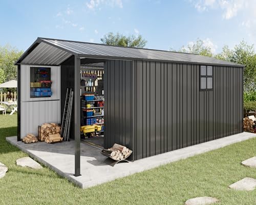 AMERLIFE 10x16.6x7.3 FT Outdoor Storage Shed with Lounge Area & 2 Windows by AMERLIFE