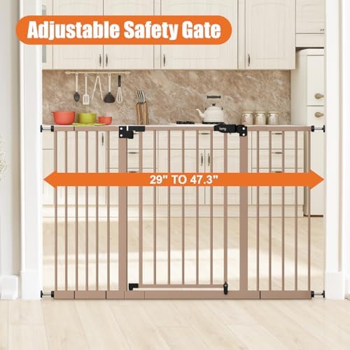 keny 29"-47.3" Extra Wide Baby Gate for Stairs, Auto Close Safety Dog Gate - Image 2