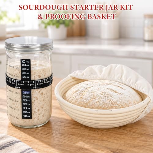 Enameled Cast Iron Dutch Oven 5.5QT with Lid - Complete Sourdough Bread Baking Kit (Banneton Basket, Dough Tools, Silicone Sling) for Artisan Bread - Image 7