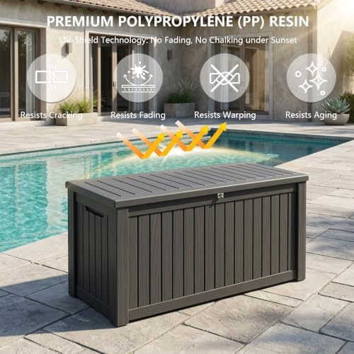 Outdoor Storage Box,180 Gallon Waterproof Deck Box [Upgraded 3.0] - Image 4