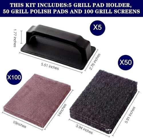 Reallnaive 155 Pcs Griddle Cleaning Kit for Flat Top Grill,Black - Image 2