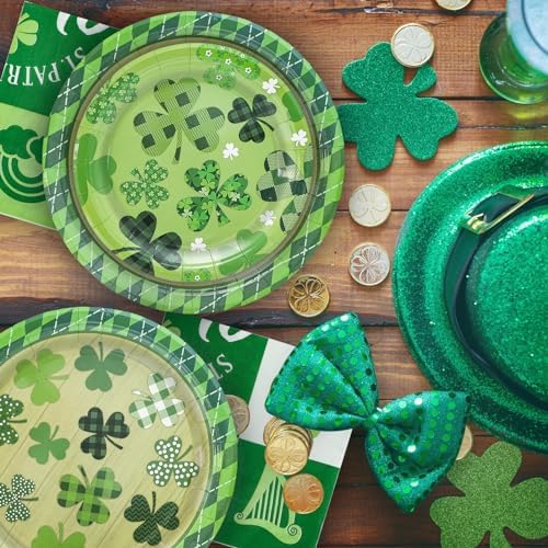 180PCS St.Patrick's Paper Plates and Napkins Party Supplies Serve 60 - Image 4